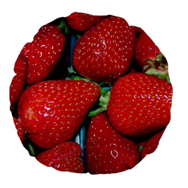 STRAWBERRIES 3 Large 18  Premium Round Cushions