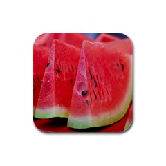 Watermelon 1 Rubber Square Coaster (4 Pack)  by trendistuff