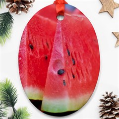 Watermelon 1 Oval Ornament (two Sides) by trendistuff