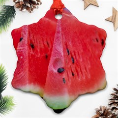 Watermelon 1 Snowflake Ornament (two Sides) by trendistuff