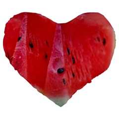 Watermelon 1 Large 19  Premium Heart Shape Cushions by trendistuff