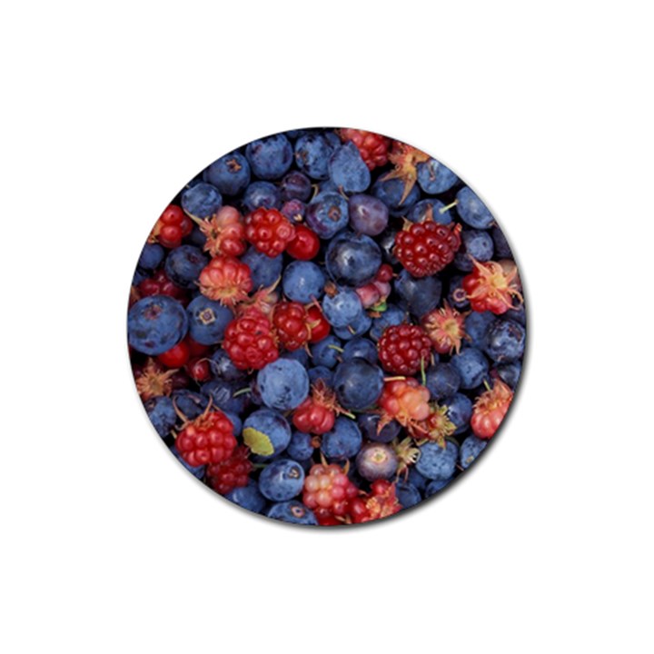 WILD BERRIES 1 Rubber Round Coaster (4 pack) 