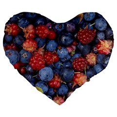 Wild Berries 1 Large 19  Premium Heart Shape Cushions by trendistuff