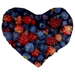 WILD BERRIES 1 Large 19  Premium Heart Shape Cushions Front