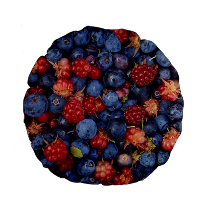 WILD BERRIES 1 Standard 15  Premium Flano Round Cushions