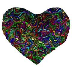 Artwork By Patrick-colorful-9 Large 19  Premium Flano Heart Shape Cushions by ArtworkByPatrick