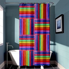 Artwork By Patrick-squares Shower Curtain 36  X 72  (stall)  by ArtworkByPatrick