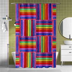 Artwork By Patrick-squares Shower Curtain 48  X 72  (small)  by ArtworkByPatrick