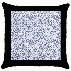 Radial Mandala Ornate Pattern Throw Pillow Case (black) by dflcprints