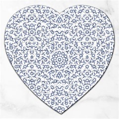 Radial Mandala Ornate Pattern Jigsaw Puzzle (heart) by dflcprints