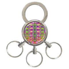 Flower Wall With Wonderful Colors And Bloom 3-ring Key Chains by pepitasart