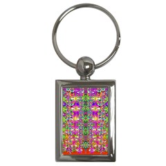 Flower Wall With Wonderful Colors And Bloom Key Chains (rectangle)  by pepitasart