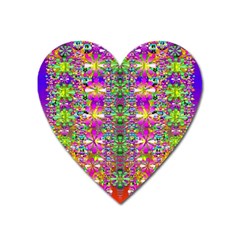 Flower Wall With Wonderful Colors And Bloom Heart Magnet by pepitasart