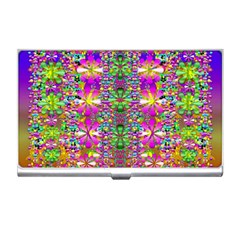 Flower Wall With Wonderful Colors And Bloom Business Card Holders by pepitasart