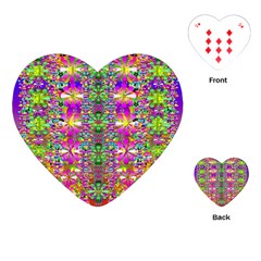 Flower Wall With Wonderful Colors And Bloom Playing Cards (heart)  by pepitasart