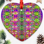 Flower Wall With Wonderful Colors And Bloom Heart Ornament (Two Sides) Back