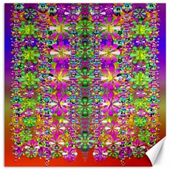 Flower Wall With Wonderful Colors And Bloom Canvas 12  X 12   by pepitasart