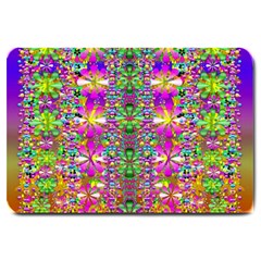 Flower Wall With Wonderful Colors And Bloom Large Doormat  by pepitasart