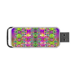 Flower Wall With Wonderful Colors And Bloom Portable Usb Flash (two Sides) by pepitasart