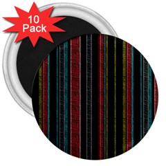 Multicolored Dark Stripes Pattern 3  Magnets (10 Pack)  by dflcprints