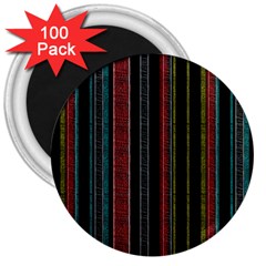 Multicolored Dark Stripes Pattern 3  Magnets (100 Pack) by dflcprints