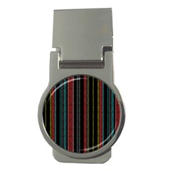 Multicolored Dark Stripes Pattern Money Clips (round)  by dflcprints