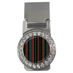 Multicolored Dark Stripes Pattern Money Clips (cz)  by dflcprints