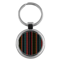 Multicolored Dark Stripes Pattern Key Chains (round)  by dflcprints