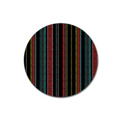 Multicolored Dark Stripes Pattern Magnet 3  (round) by dflcprints