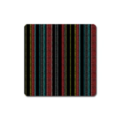 Multicolored Dark Stripes Pattern Square Magnet by dflcprints