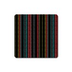 Multicolored Dark Stripes Pattern Square Magnet Front