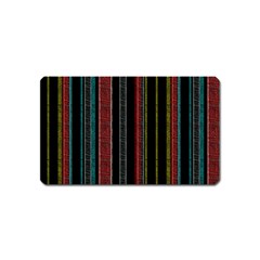 Multicolored Dark Stripes Pattern Magnet (name Card) by dflcprints