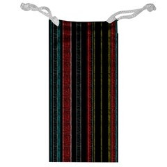 Multicolored Dark Stripes Pattern Jewelry Bag by dflcprints