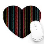 Multicolored Dark Stripes Pattern Heart Mousepads Front