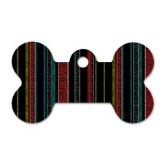 Multicolored Dark Stripes Pattern Dog Tag Bone (one Side) by dflcprints