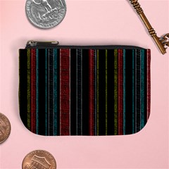 Multicolored Dark Stripes Pattern Mini Coin Purses by dflcprints