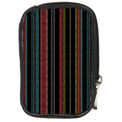 Multicolored Dark Stripes Pattern Compact Camera Cases by dflcprints