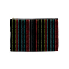 Multicolored Dark Stripes Pattern Cosmetic Bag (medium)  by dflcprints