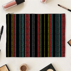 Multicolored Dark Stripes Pattern Cosmetic Bag (xl) by dflcprints