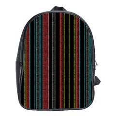 Multicolored Dark Stripes Pattern School Bag (large) by dflcprints