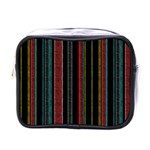 Multicolored Dark Stripes Pattern Mini Toiletries Bags Front