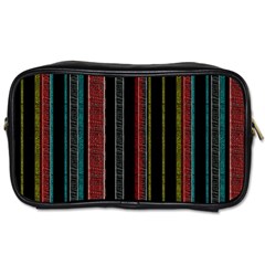 Multicolored Dark Stripes Pattern Toiletries Bags by dflcprints