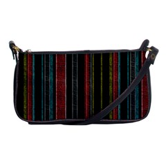 Multicolored Dark Stripes Pattern Shoulder Clutch Bags by dflcprints