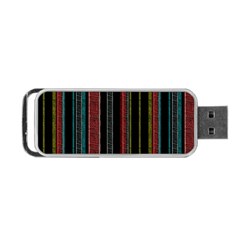 Multicolored Dark Stripes Pattern Portable Usb Flash (one Side) by dflcprints