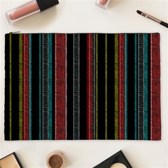 Multicolored Dark Stripes Pattern Cosmetic Bag (xxl)  by dflcprints