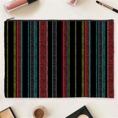 Multicolored Dark Stripes Pattern Cosmetic Bag (xxxl)  by dflcprints