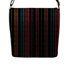 Multicolored Dark Stripes Pattern Flap Messenger Bag (l)  by dflcprints