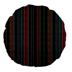 Multicolored Dark Stripes Pattern Large 18  Premium Flano Round Cushions by dflcprints