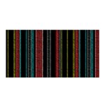 Multicolored Dark Stripes Pattern Satin Wrap Front