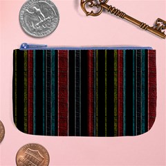 Multicolored Dark Stripes Pattern Large Coin Purse by dflcprints